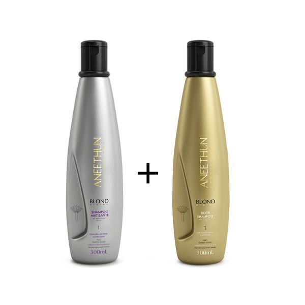 Kit Aneethun Blond System SH Matizante + SH Silver 300ml