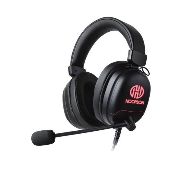 Headset Gamer Hoopson Led F-102-VM Preto e Vermelho