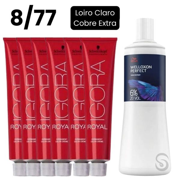 IGORA ROYAL 8/77 LOURO CL COBRE (6 UNIDADES) OX 20 V. 1000ML