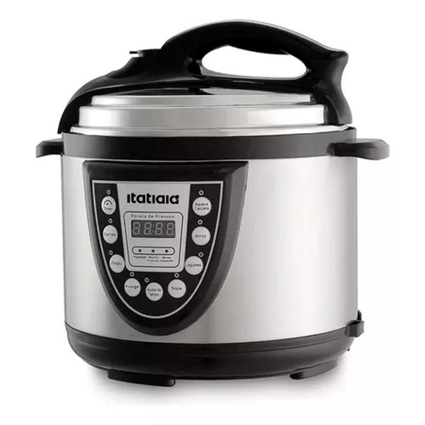 Panela De Pressão Elétrica Midi 5L Inox Com Preto 127V