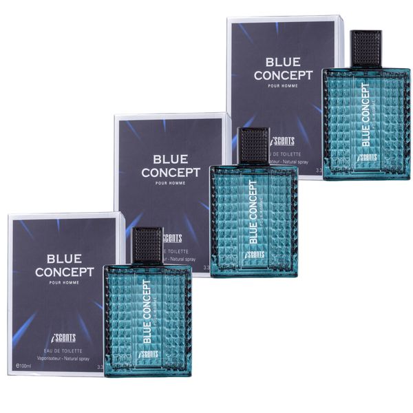 Kit 3 Blue Concept Iscents Perfume Masc Eau de Toilette 100ml