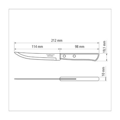 Kit 6 Faca Churrasco Tramontina Polywood Vermelha 5"