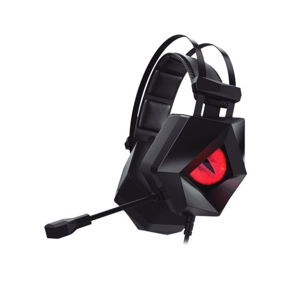 Headset Gamer Hoopson Led F-201-VM Preto e Vermelho