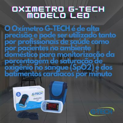 Oxímetro de pulso para dedo G-Tech LED branco/azul