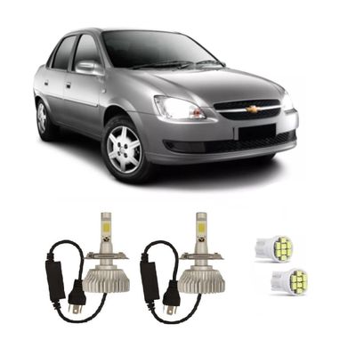 Kit Lâmpadas Super Led Farol Alto Baixo Classic 2002 à 2009