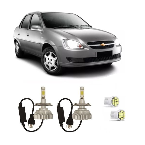 Kit Lâmpadas Super Led Farol Alto Baixo Classic 2002 à 2009 Kit Lâmpadas Super Led Farol Alto Baixo Classic 2002 à 2009