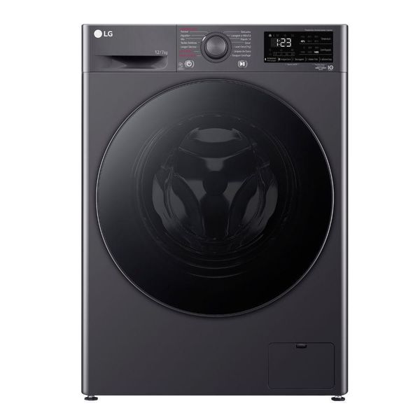 Lava e Seca Smart com Inteligência Artificial AIDD 12Kg LG VC5 CV3012MC5A Titanium 220V