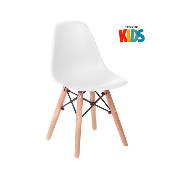 Cadeira Infantil Eames Junior Branco Branco