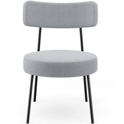 Poltrona Decorativa Para Sala De Estar Base Fixa Londres L02 Bouclê Cinza - Lyam