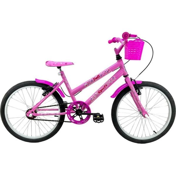 Bicicleta Aro 20 Infantil Doll - Sem Rodinhas Pink