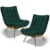 Kit 2 Poltronas Decorativas Sala de Estar Costela L02 Bouclê Verde - Lyam Decor