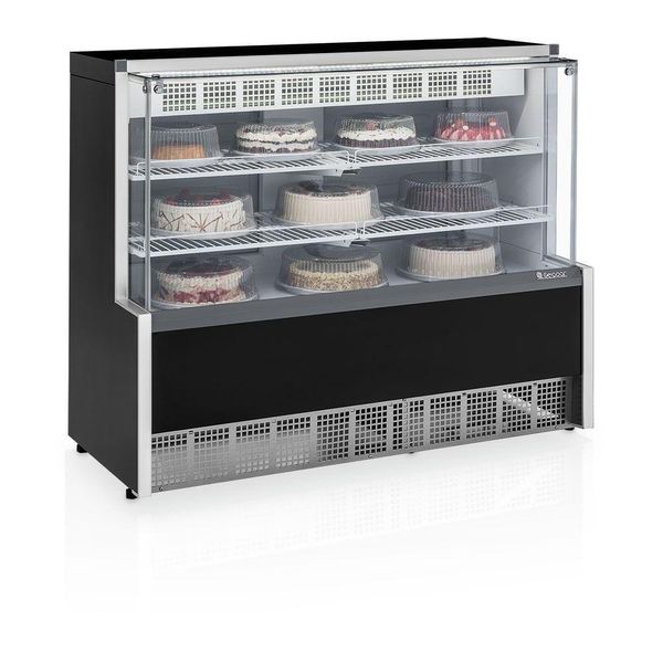 Vitrine Refrigerada Gpea140r Gelopar Aurora Confeitaria 1,40mt Preto 220v