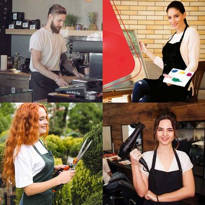 Avental Jeans e Couro Chef de Cozinha Barista Bartender 1un