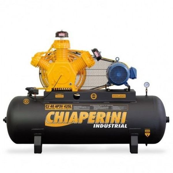 Compressor Chiaperini CJ 40 AP3V 425 Litros 175 Libras 10 cv Trifásico Compressor Chiaperini CJ 40 AP3V 425 Litros 175 Libras 10 cv Trifásico