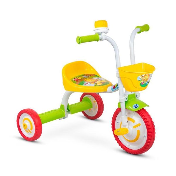 Triciclo Infantil Nathor Kids Verde Com Cesta Suporta 21kg Verde