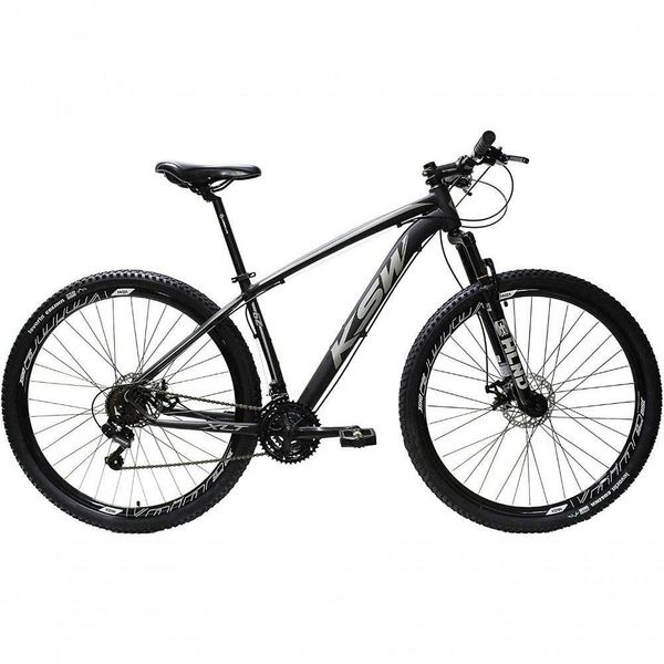 Bicicleta Aro 29 Ksw 24 Marchas Freios A Disco E Suspensão - Preto-prata - 21