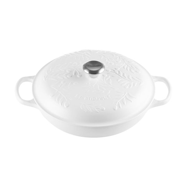 CAÇAROLA BUFFET LE CREUSET OLIVE BRANCH EM FERRO FUNDIDO 30CM COTTON BRANCO 21878304314430