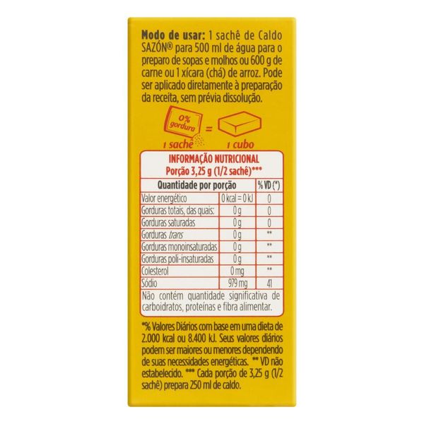 Caldo em pó sazón® sabor galinha 32,5g