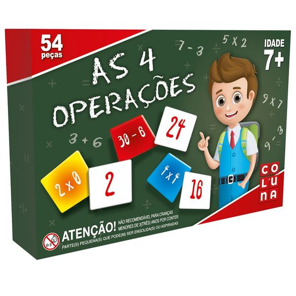 Jogo Infantil Educativo As 4 Operações 54 Peças Pais e Filhos 904