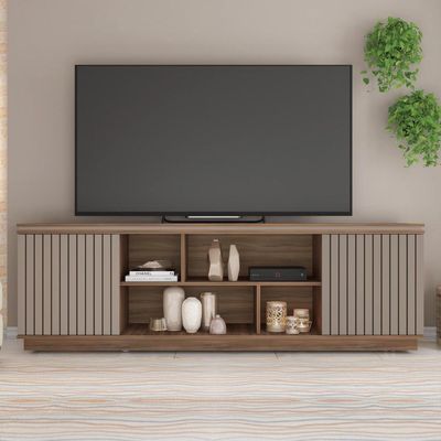 Rack Bancada Tv Até 75 Polegadas 2 Portas Sky Marrom Caemmun