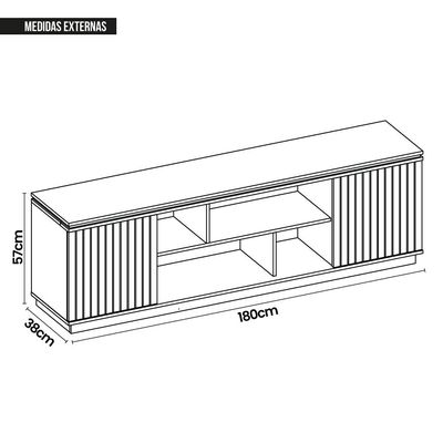 Rack Bancada Tv Até 75 Polegadas 2 Portas Sky Marrom Caemmun