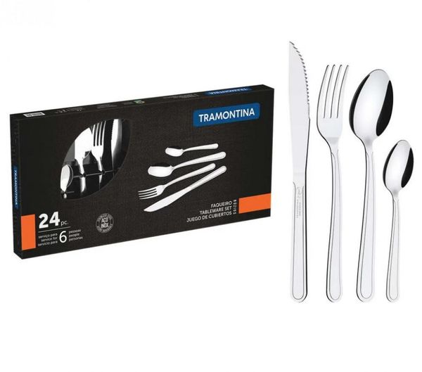 Jogo de Talher Faqueiro 24 Peças Inox Buzios Tramontina