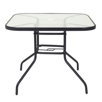 Conjunto De Jardim Chicago Preto Com Ombrelone Mor Life
