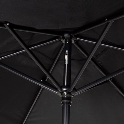 Conjunto De Jardim Chicago Preto Com Ombrelone Mor Life