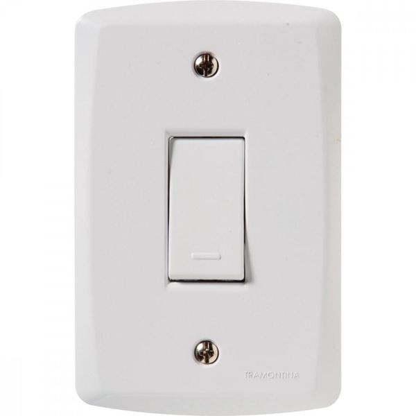 Conjunto 4x2 com 1 Interruptor Simples 10 A 250 V Tramontina Lux2 Branco