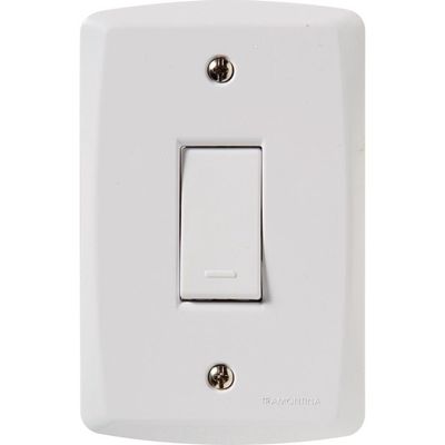 Conjunto 4x2 com 1 Interruptor Simples 10 A 250 V Tramontina Lux2 Branco