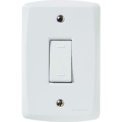 Conjunto 4x2 com 1 Interruptor Paralelo 10 A 250 V Tramontina Lux2 Branco