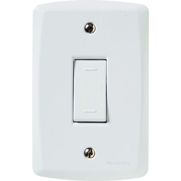 Conjunto 4x2 com 1 Interruptor Paralelo 10 A 250 V Tramontina Lux2 Branco Conjunto 4x2 com 1 Interruptor Paralelo 10 A 250 V Tramontina Lux2 Branco