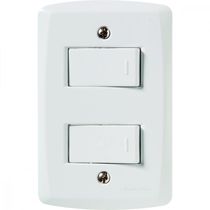 Conjunto 4x2 com 2 Interruptores Simples 10 A 250 V Tramontina Lux2 Branco