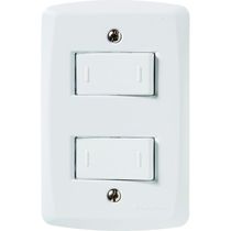 Conjunto 4x2 com 2 Interruptores Paralelos 10 A 250 V Tramontina Lux2 Branco