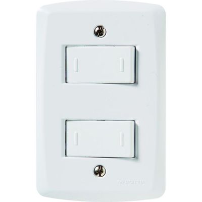 Conjunto 4x2 com 2 Interruptores Paralelos 10 A 250 V Tramontina Lux2 Branco