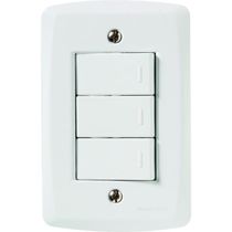 Conjunto 4x2 com 3 Interruptores Simples 10 A 250 V Tramontina Lux2 Branco