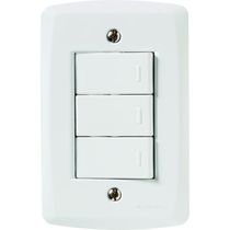 Conjunto 4x2 com 3 Interruptores Simples 10 A 250 V Tramontina Lux2 Branco