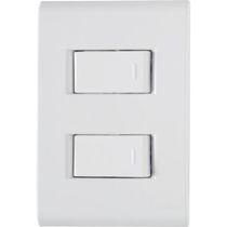 Conjunto 4x2 com 2 Interruptores Simples Tramontina Liz 10 A 250 V Branco