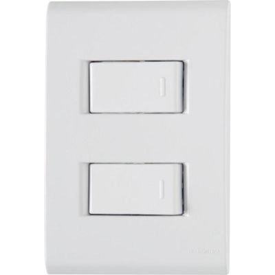 Conjunto 4x2 com 2 Interruptores Simples Tramontina Liz 10 A 250 V Branco