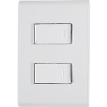 Conjunto 4x2 com 2 Interruptores Simples Tramontina Liz 10 A 250 V Branco
