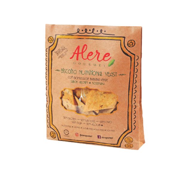 Biscoito com Nutritional Yeast e Alecrim Sem Glúten Alere 70g