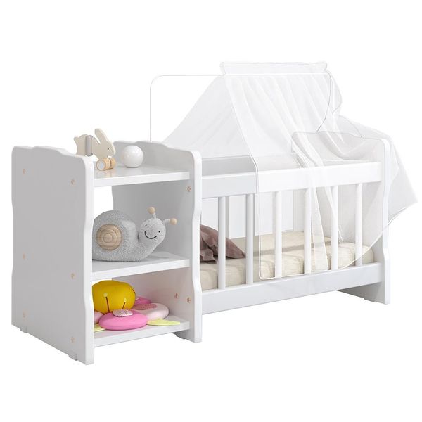 Berço Para Boneca Cristal Ursinho C02 Brinquedo Infantil Branco - Lyam Decor Berço Para Boneca Cristal Ursinho C02 Brinquedo Infantil Branco - Lyam Decor