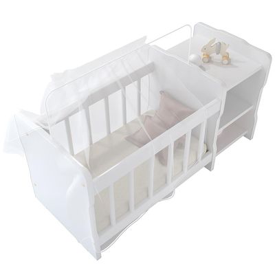 Berço Para Boneca Cristal Ursinho C02 Brinquedo Infantil Branco - Lyam Decor