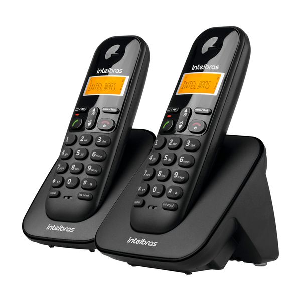 Telefone Digital Sem Fio Com Ramal Adicional TS 3112 Intelbras Com Base Recarregável Bivolt Preto