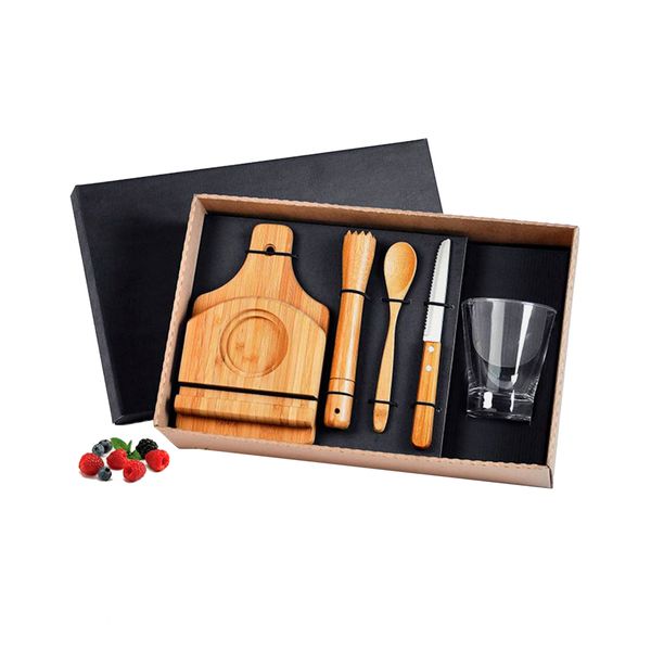 Kit Para Caipirinha Em Bambu - 0,35 L - 6 Pçs Welf