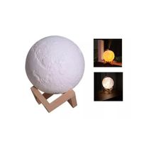 Abajur Umidificador Difusor Ar Lua Cheia 3D Luminária RBG