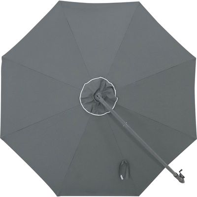 Ombrellone Suspenso Giratório 360° Búzios 3 metros Cinza + Base em ABS 50 Litros Preta Bel 3,00m