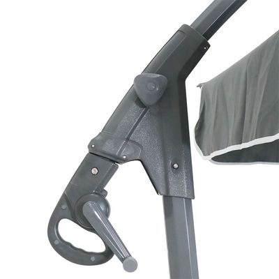 Ombrellone Suspenso Giratório 360° Búzios 3 metros Cinza + Base em ABS 50 Litros Preta Bel 3,00m