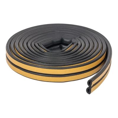 Veda Frestas Auto Adesivo Para Porta Janelas 6mm Comfort Door 6 Metros Preto