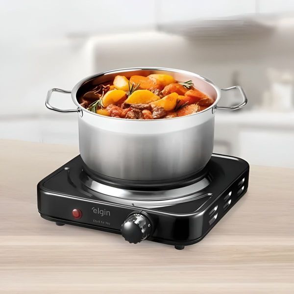 Fogão de Mesa Portátil 1000W Elgin Cook For You 1 Boca com termostato 220V 220V Fogão de Mesa Portátil 1000W Elgin Cook For You 1 Boca com termostato 220V 220V